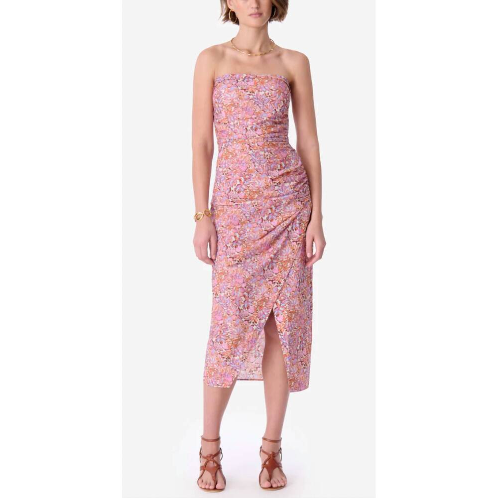 NEW VANESSABRUNO cleopatre midi dress in multi fidji